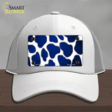 Blue White Giraffe Oil Rubbed Novelty License Plate Hat Mesh / White