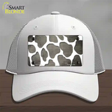 Tan White Giraffe Oil Rubbed Novelty License Plate Hat Mesh / White