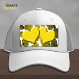 Yellow White Hearts Giraffe Oil Rubbed Novelty License Plate Hat Mesh / White