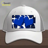 Blue White Hearts Giraffe Oil Rubbed Novelty License Plate Hat Mesh / White