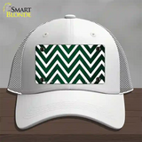 Green White Chevron Oil Rubbed Novelty License Plate Hat Mesh / White