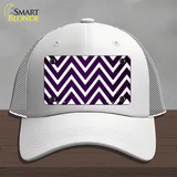 Purple White Chevron Oil Rubbed Novelty License Plate Hat Mesh / White