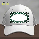 Green White Chevron Scallop Oil Rubbed Novelty License Plate Hat Mesh / White