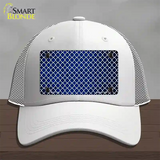 Blue White Quatrefoil Oil Rubbed Novelty License Plate Hat Mesh / White