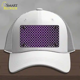 Purple White Quatrefoil Oil Rubbed Novelty License Plate Hat Mesh / White