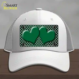 Green White Quatrefoil Hearts Oil Rubbed Novelty License Plate Hat Mesh / White