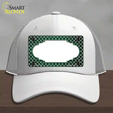 Green White Quatrefoil Scallop Oil Rubbed Novelty License Plate Hat Mesh / White