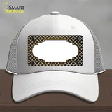 Brown White Quatrefoil Scallop Oil Rubbed Novelty License Plate Hat Mesh / White