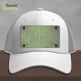 Lime Green White Small Chevron Oil Rubbed Novelty License Plate Hat Mesh / White