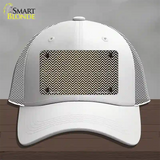 Brown White Small Chevron Oil Rubbed Novelty License Plate Hat Mesh / White