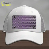 Purple White Small Chevron Oil Rubbed Novelty License Plate Hat Mesh / White