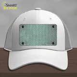 Mint White Small Chevron Oil Rubbed Novelty License Plate Hat Mesh / White