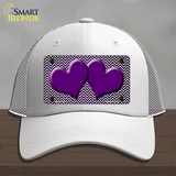 Purple White Small Chevron Hearts Oil Rubbed Novelty License Plate Hat Mesh / White