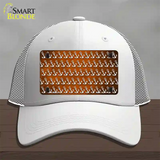 Orange White Anchor Oil Rubbed Novelty License Plate Hat Mesh / White