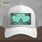 Mint White Anchor Hearts Oil Rubbed Novelty License Plate Hat Mesh / White