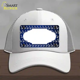 Blue White Anchor Scallop Oil Rubbed Novelty License Plate Hat Mesh / White