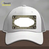 Gold White Anchor Scallop Oil Rubbed Novelty License Plate Hat Mesh / White