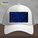 Blue Black Cheetah Oil Rubbed Novelty License Plate Hat Mesh / White