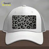 Gray Black Cheetah Oil Rubbed Novelty License Plate Hat Mesh / White