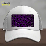 Purple Black Cheetah Oil Rubbed Novelty License Plate Hat Mesh / White