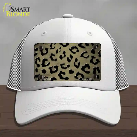 Gold Black Cheetah Oil Rubbed Novelty License Plate Hat Mesh / White