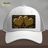 Brown Black Cheetah Hearts Oil Rubbed Novelty License Plate Hat Mesh / White