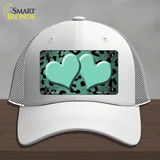 Mint Black Cheetah Hearts Oil Rubbed Novelty License Plate Hat Mesh / White