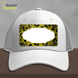 Yellow Black Cheetah Scallop Oil Rubbed Novelty License Plate Hat Mesh / White