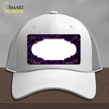 Purple Black Cheetah Scallop Oil Rubbed Novelty License Plate Hat Mesh / White