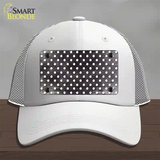 Black White Small Dots Oil Rubbed Novelty License Plate Hat Mesh / White