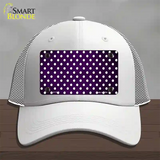 Purple White Small Dots Oil Rubbed Novelty License Plate Hat Mesh / White