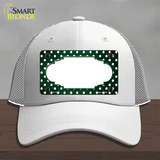 Green White Small Dots Scallop Oil Rubbed Novelty License Plate Hat Mesh / White