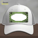 Lime Green White Small Dots Scallop Oil Rubbed Novelty License Plate Hat Mesh / White