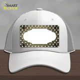 Gold White Small Dots Scallop Oil Rubbed Novelty License Plate Hat Mesh / White