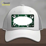 Paw Scallop Green White Novelty License Plate Hat Mesh / White