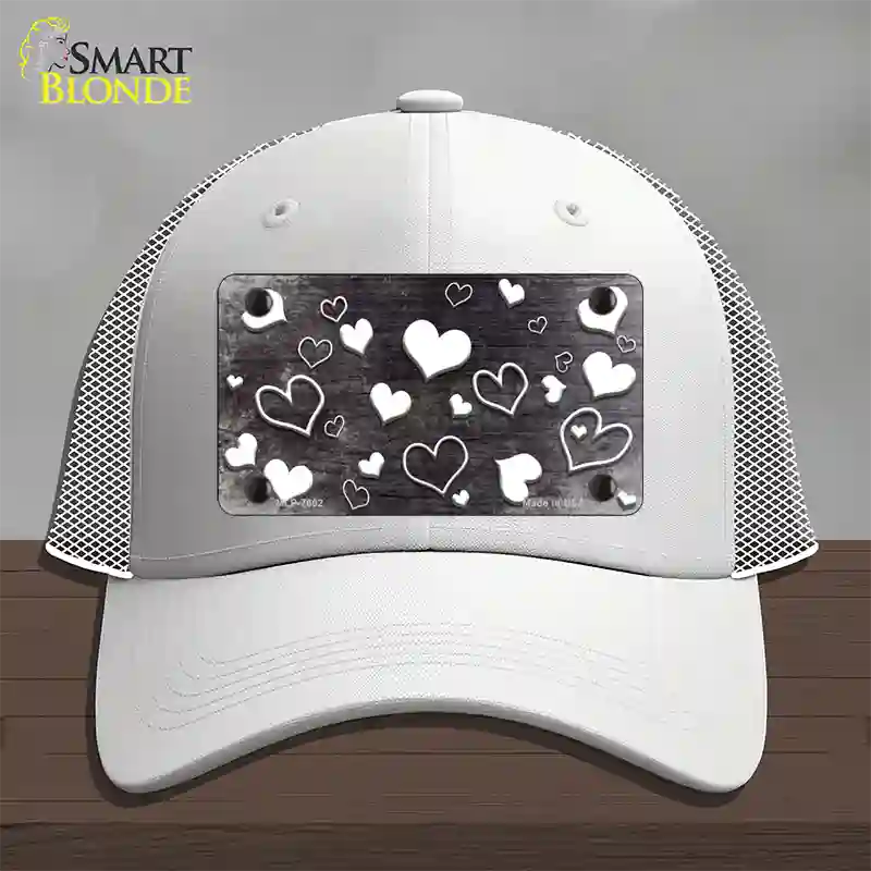 Black White Love Oil Rubbed Novelty License Plate Hat Mesh / White