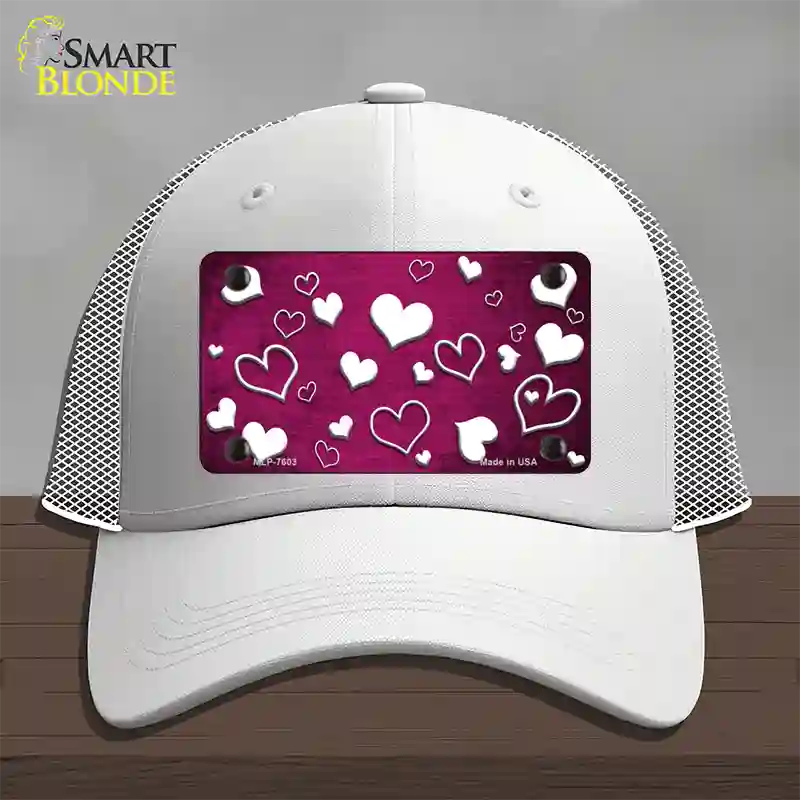 Pink White Love Oil Rubbed Novelty License Plate Hat Mesh / White