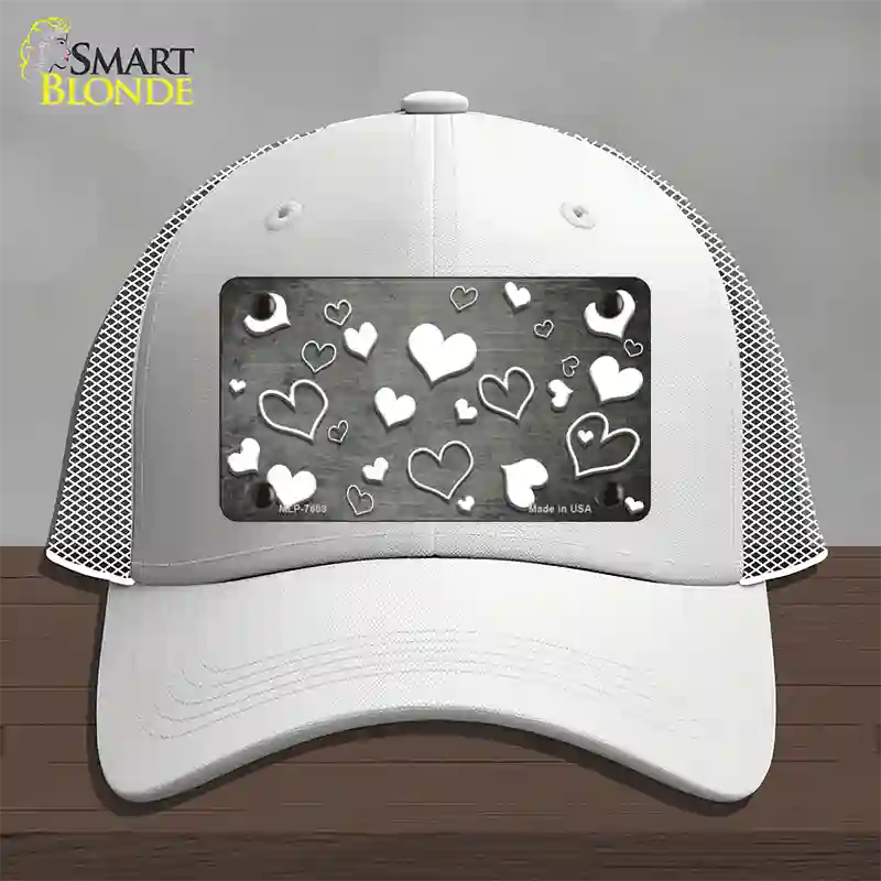 Gray White Love Oil Rubbed Novelty License Plate Hat Mesh / White