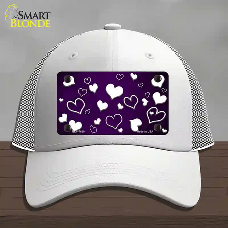 Purple White Love Oil Rubbed Novelty License Plate Hat Mesh / White