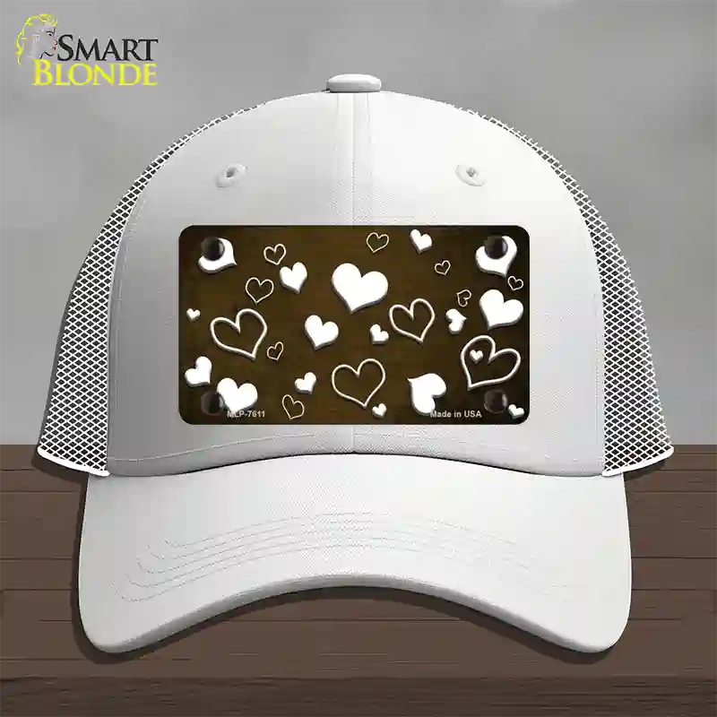 Brown White Love Oil Rubbed Novelty License Plate Hat Mesh / White