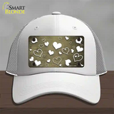 Gold White Love Oil Rubbed Novelty License Plate Hat Mesh / White