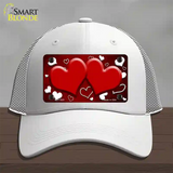 Red White Love Hearts Oil Rubbed Novelty License Plate Hat Mesh / White