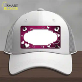 Pink White Love Scallop Oil Rubbed Novelty License Plate Hat Mesh / White