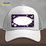 Purple White Love Scallop Oil Rubbed Novelty License Plate Hat Mesh / White