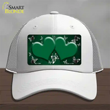 Green White Hearts Butterfly Oil Rubbed Novelty License Plate Hat Mesh / White