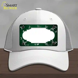 Green White Scallop Butterfly Oil Rubbed Novelty License Plate Hat Mesh / White