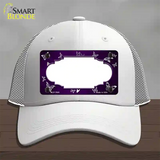 Purple White Scallop Butterfly Oil Rubbed Novelty License Plate Hat Mesh / White