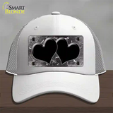 Black White Dragonfly Hearts Oil Rubbed Novelty License Plate Hat Mesh / White