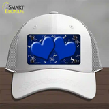 Blue White Dragonfly Hearts Oil Rubbed Novelty License Plate Hat Mesh / White