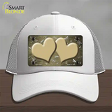 Gold White Dragonfly Hearts Oil Rubbed Novelty License Plate Hat Mesh / White